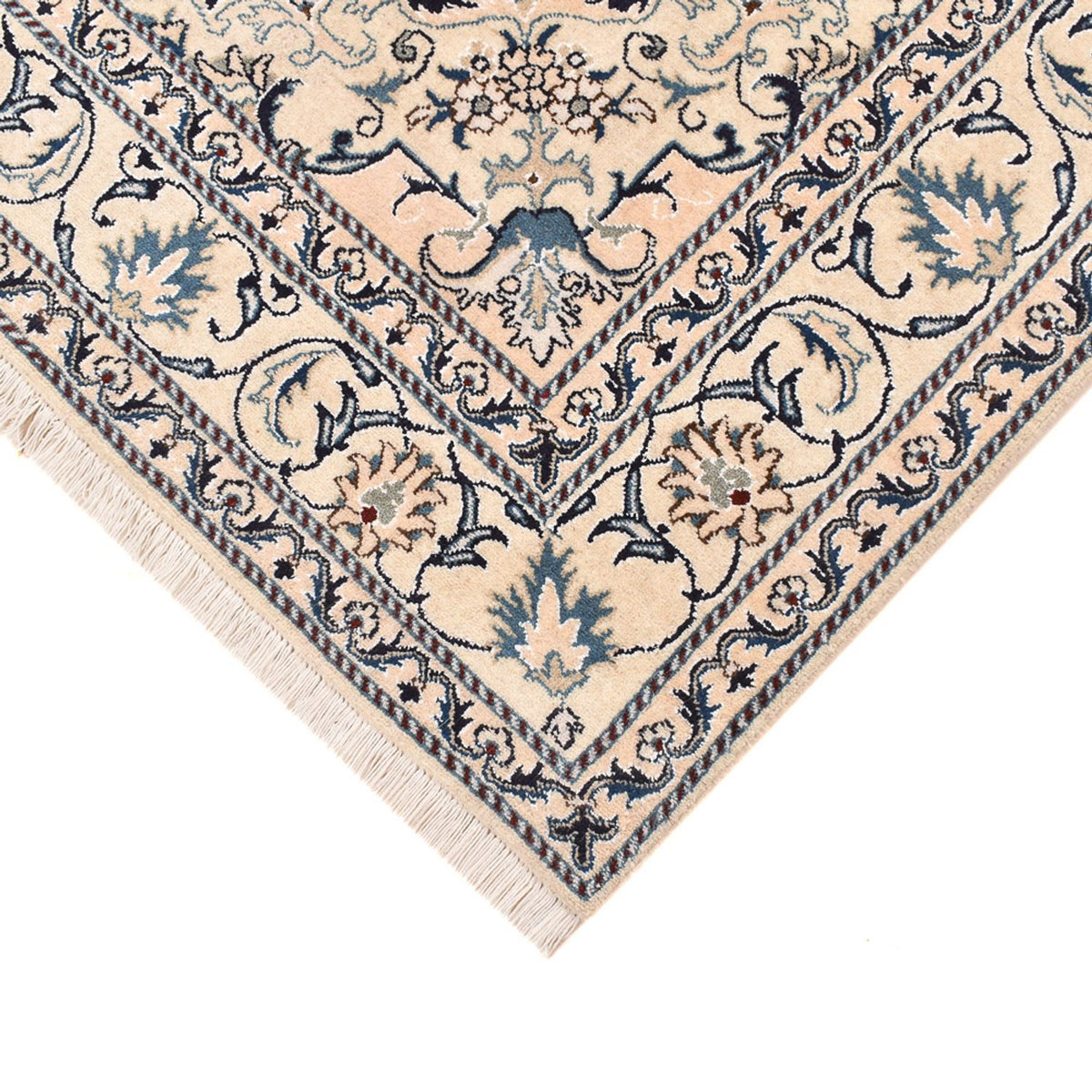 Alfombra persa - Nain - 200 x 149 cm - azul oscuro