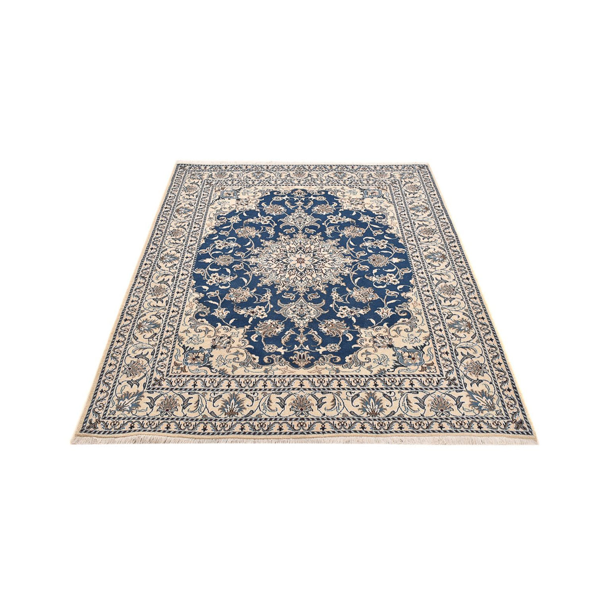 Alfombra persa - Nain - 202 x 155 cm - azul oscuro