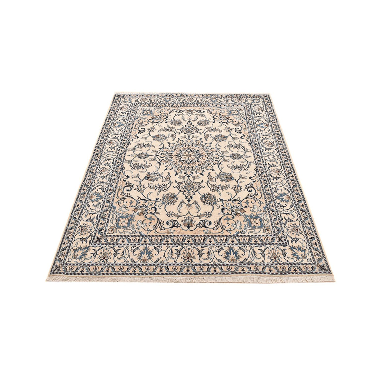 Alfombra persa - Nain - 209 x 146 cm - beige claro