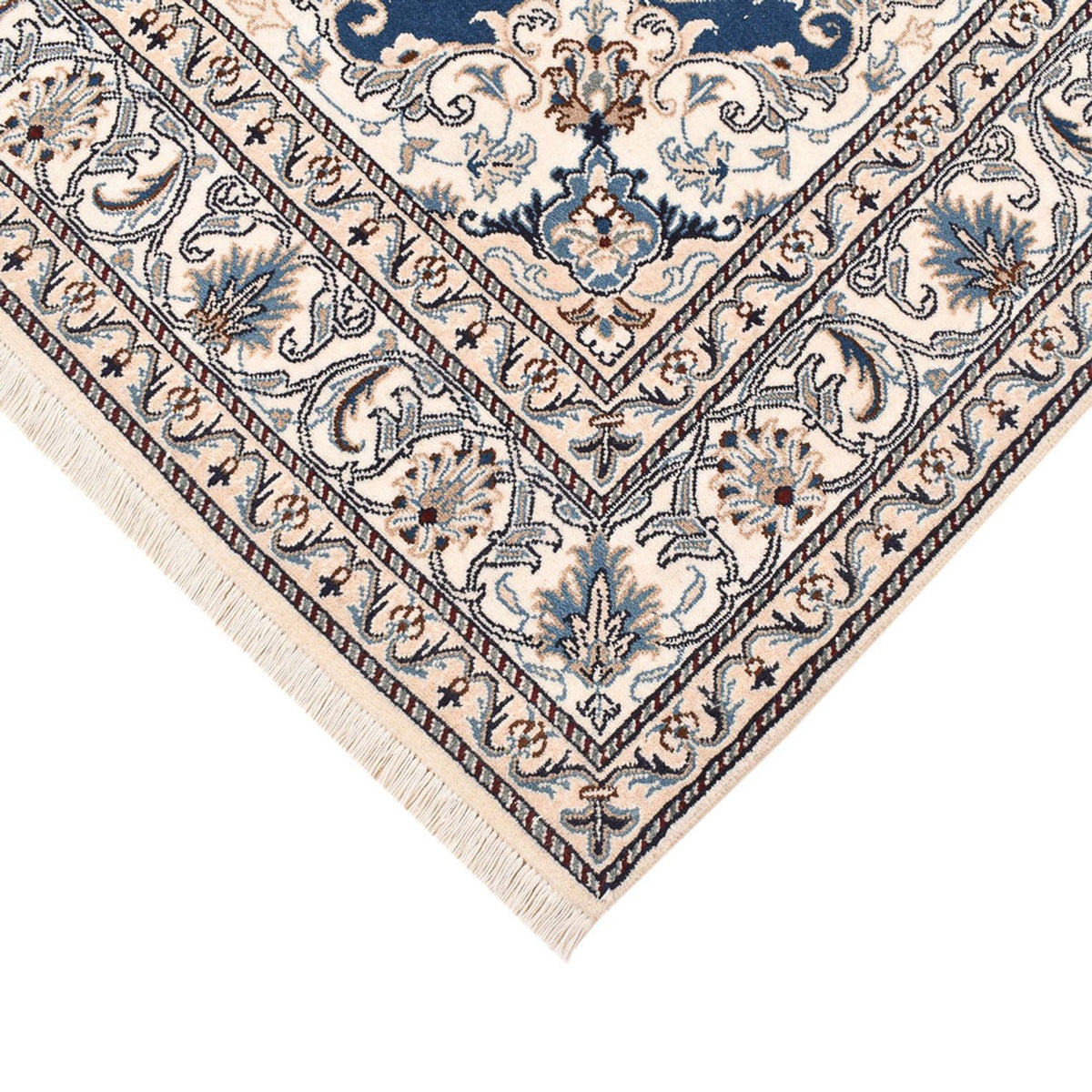 Alfombra persa - Nain - 200 x 146 cm - azul claro