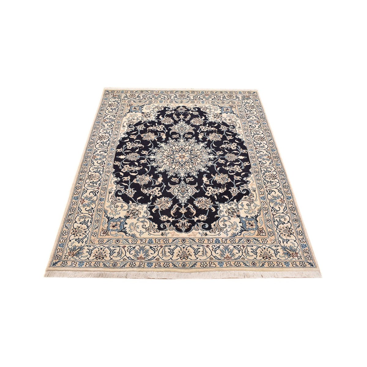 Alfombra persa - Nain - 193 x 143 cm - azul oscuro
