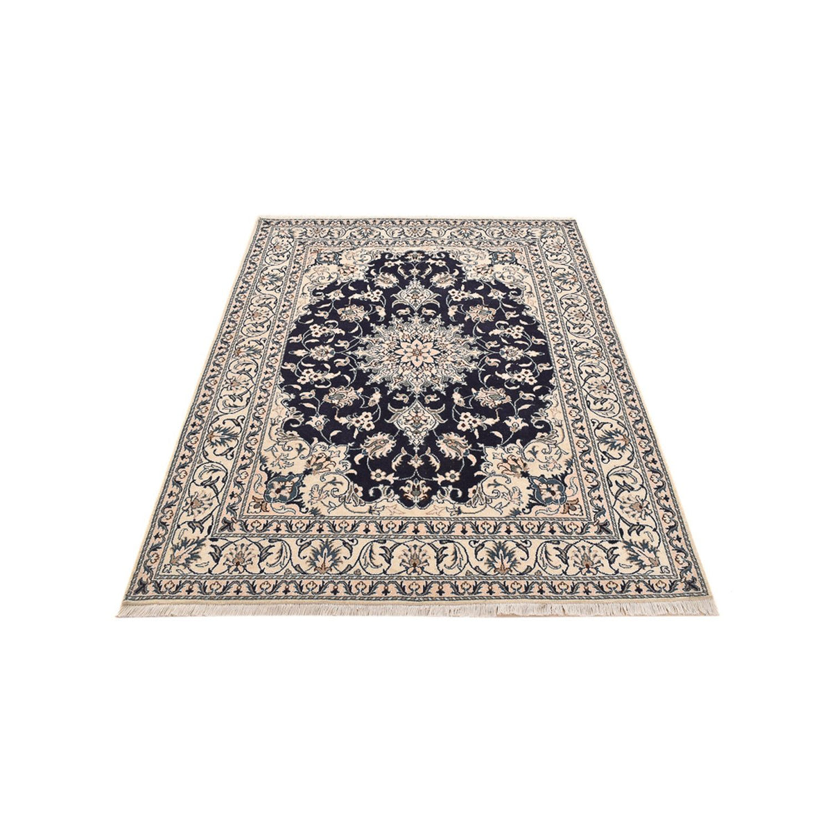 Alfombra persa - Nain - 207 x 149 cm - azul oscuro