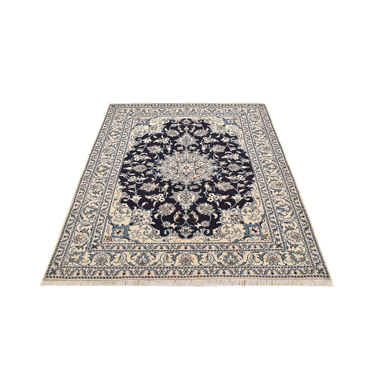 Alfombra persa - Nain - 203 x 150 cm - azul oscuro