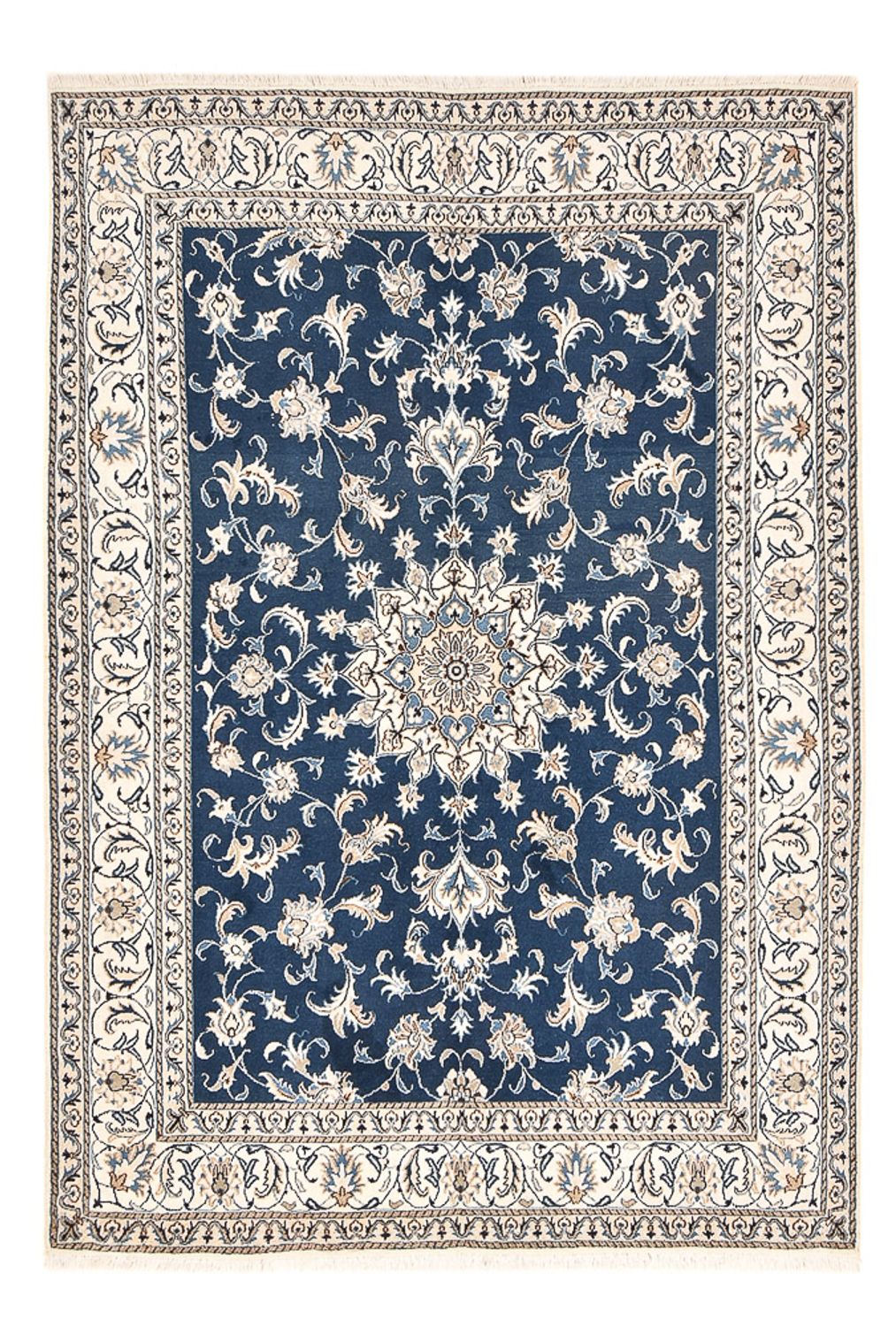 Alfombra persa - Nain - 247 x 167 cm - azul oscuro