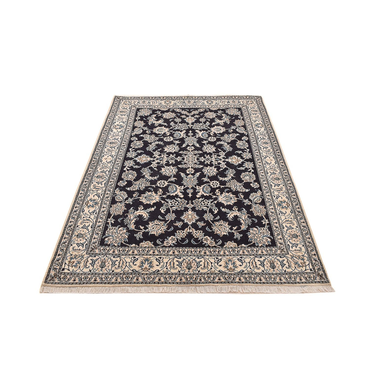 Alfombra persa - Nain - 242 x 165 cm - azul oscuro
