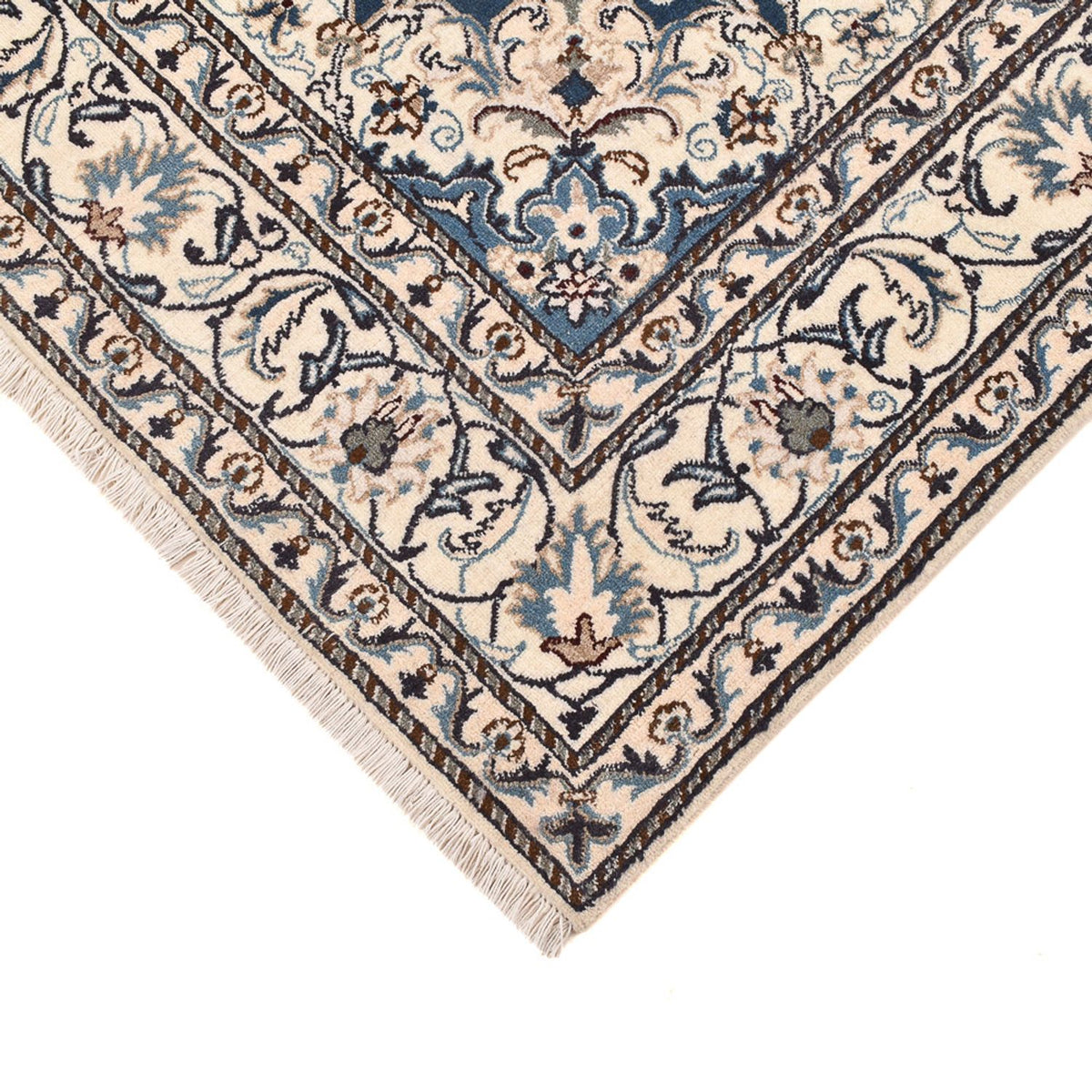 Alfombra persa - Nain - 233 x 168 cm - azul claro