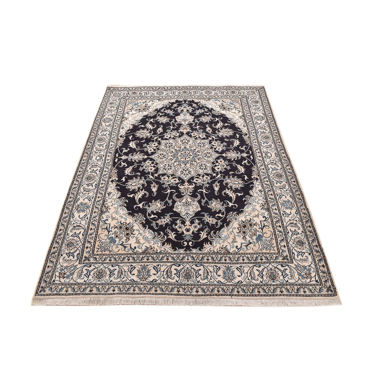 Alfombra persa - Nain - 238 x 161 cm - azul oscuro