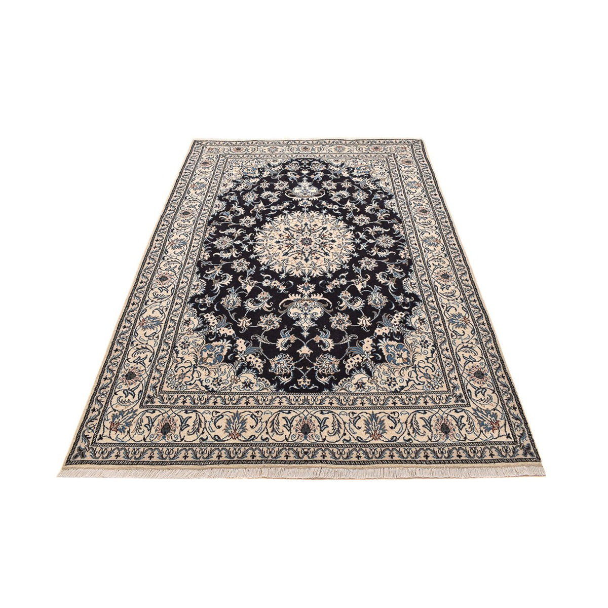 Alfombra persa - Nain - 252 x 161 cm - azul oscuro