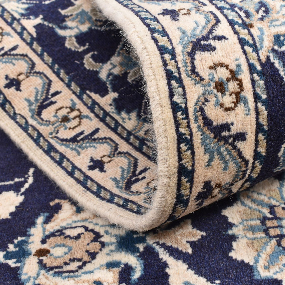 Alfombra de pasillo Alfombra persa - Nain - 241 x 79 cm - azul oscuro
