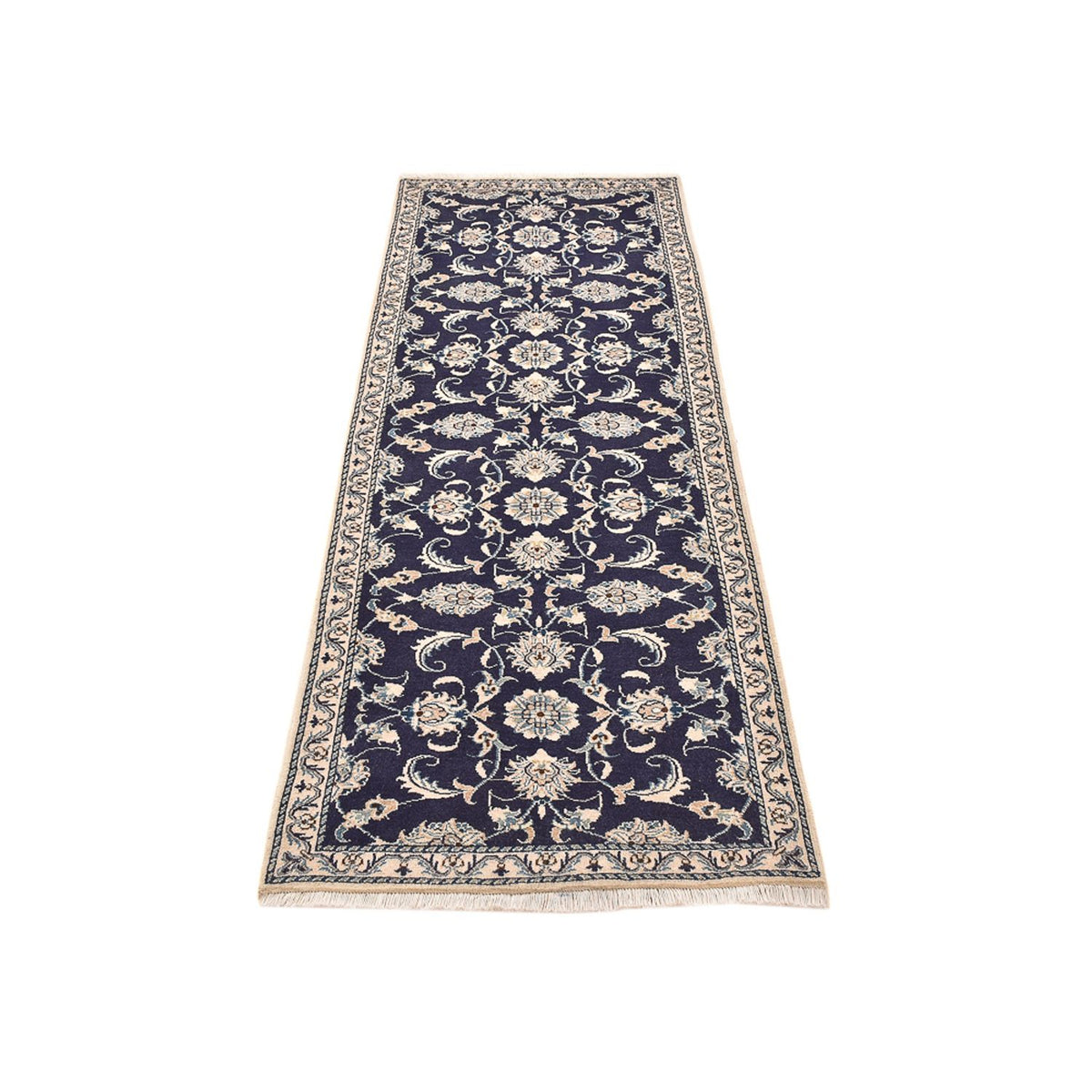 Alfombra de pasillo Alfombra persa - Nain - 241 x 79 cm - azul oscuro