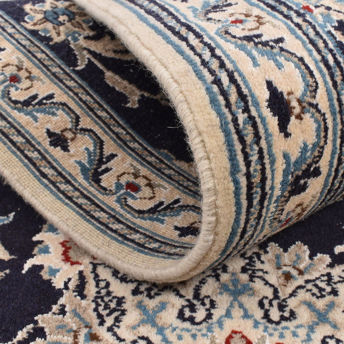 Alfombra de pasillo Alfombra persa - Nain - 206 x 77 cm - azul oscuro