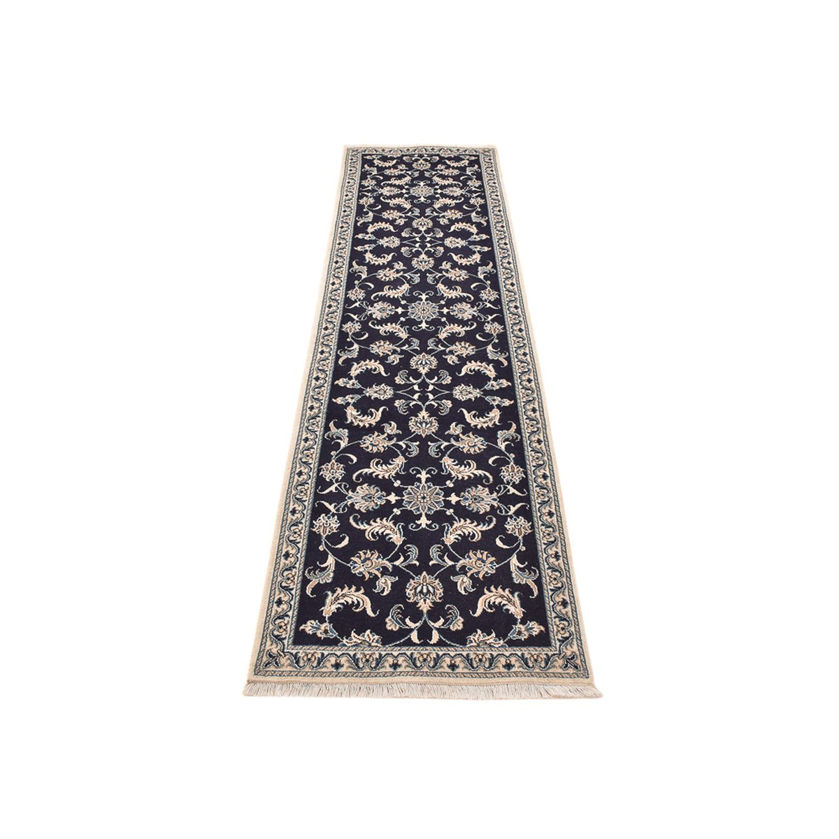Alfombra de pasillo Alfombra persa - Nain - 298 x 78 cm - azul oscuro