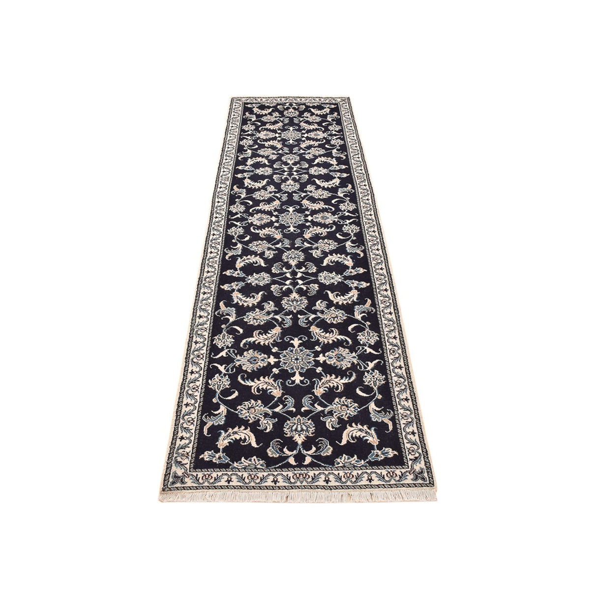 Alfombra de pasillo Alfombra persa - Nain - 290 x 79 cm - azul oscuro