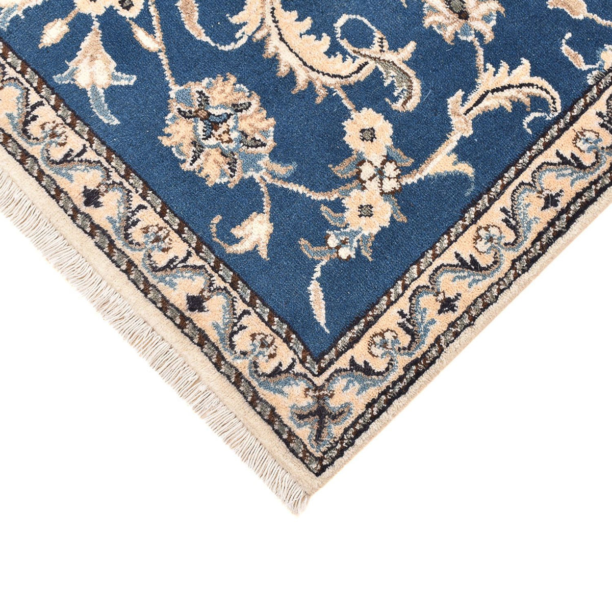 Alfombra persa - Nain - 137 x 88 cm - azul