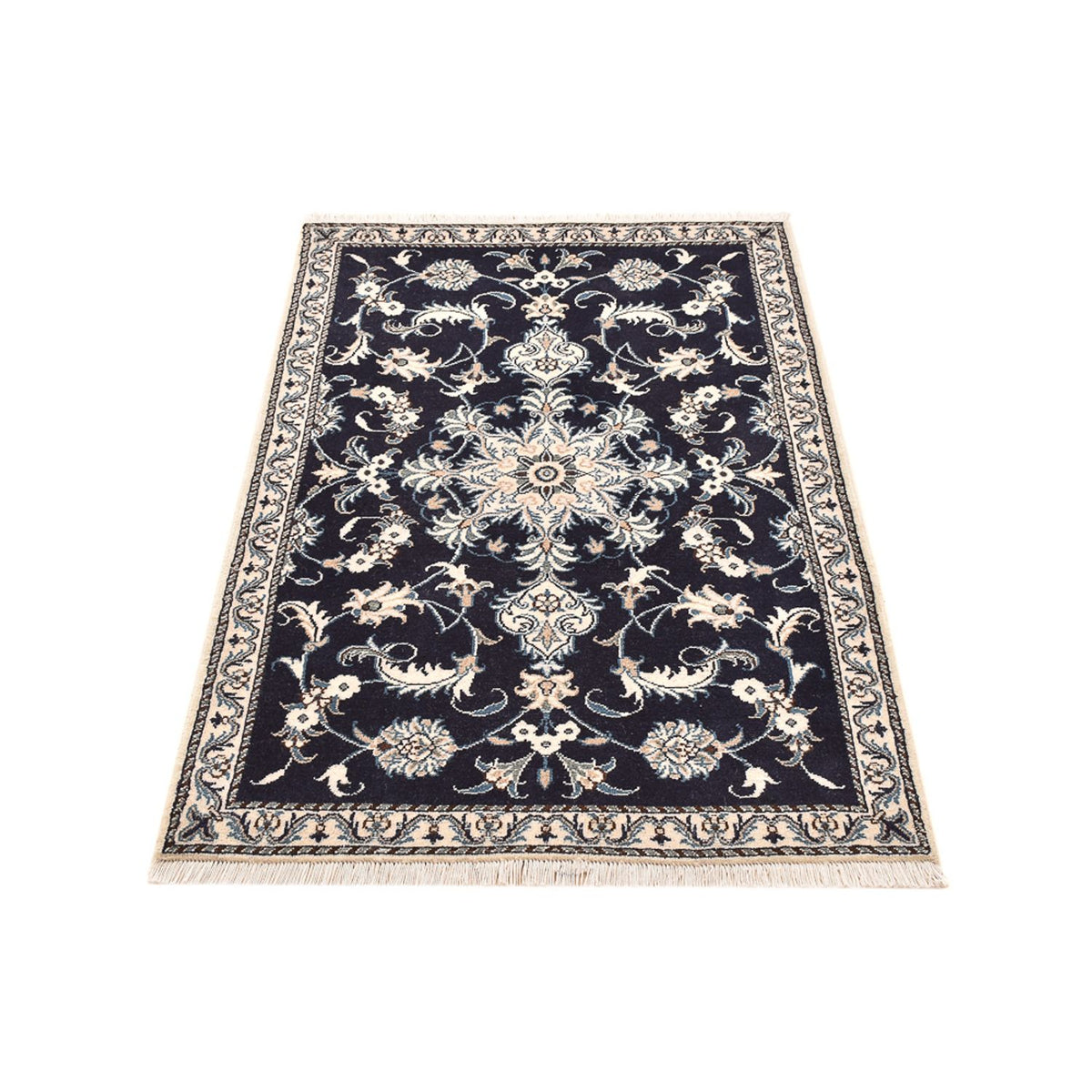 Alfombra persa - Nain - 137 x 87 cm - azul oscuro
