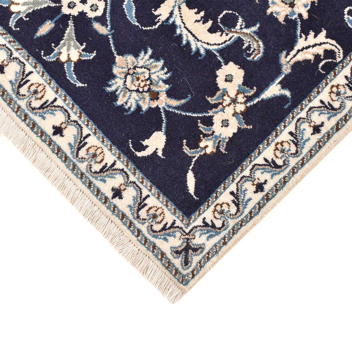Alfombra persa - Nain - 150 x 90 cm - azul oscuro