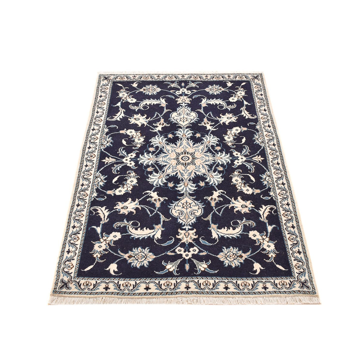 Alfombra persa - Nain - 150 x 90 cm - azul oscuro