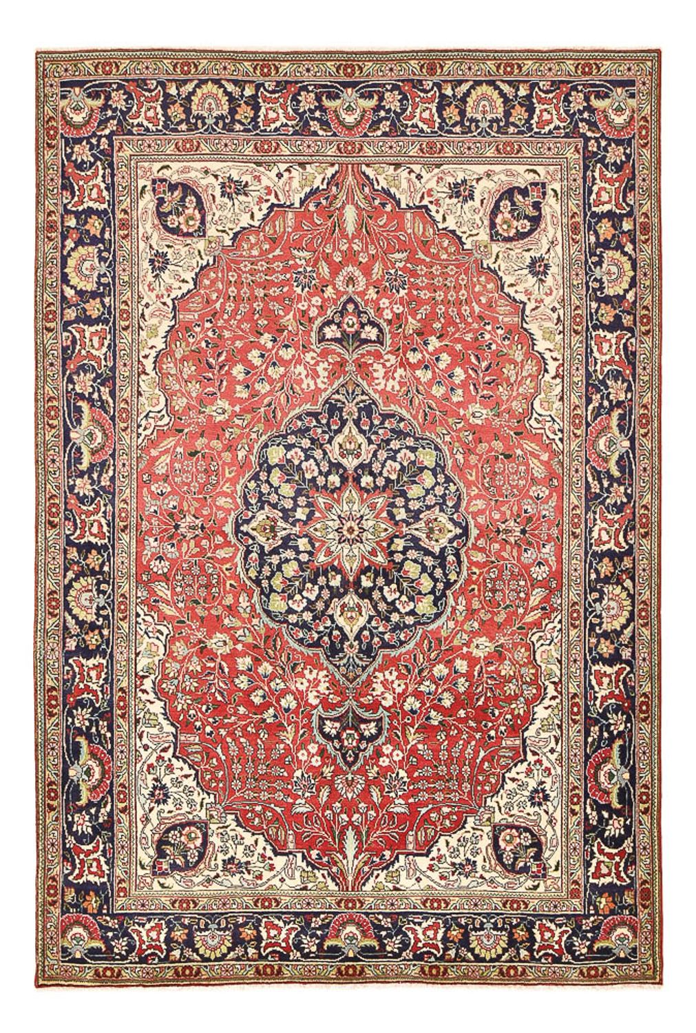 Alfombra persa - Tabriz - 300 x 200 cm - rojo claro