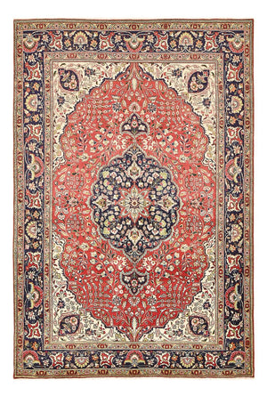 Alfombra persa - Tabriz - 300 x 200 cm - rojo claro