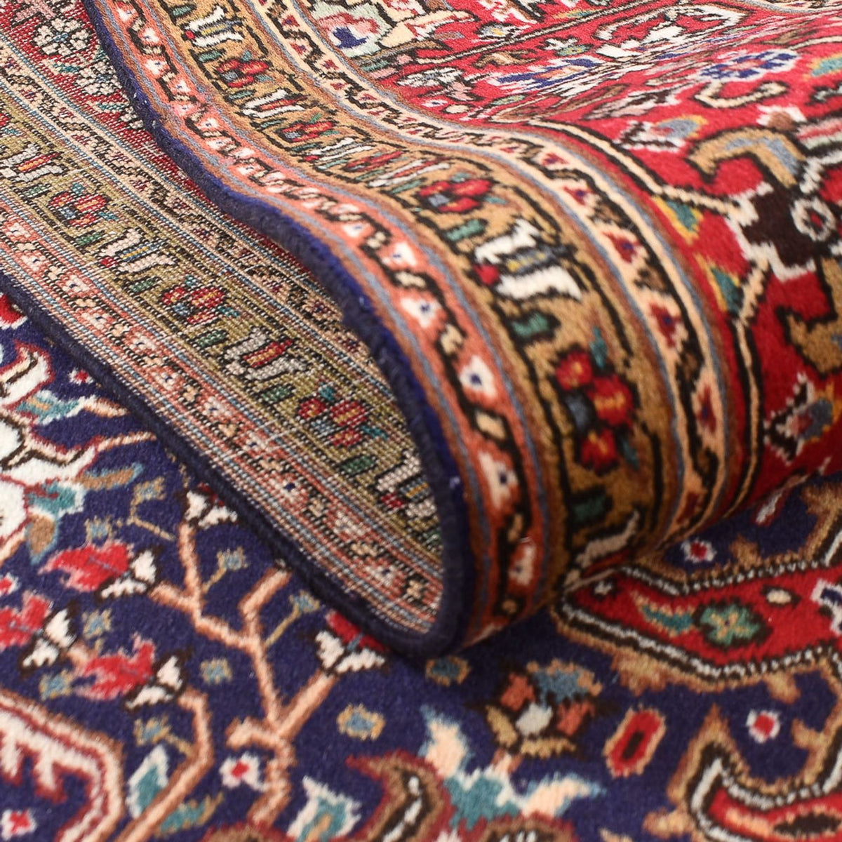 Alfombra persa - Tabriz - 295 x 200 cm - azul oscuro