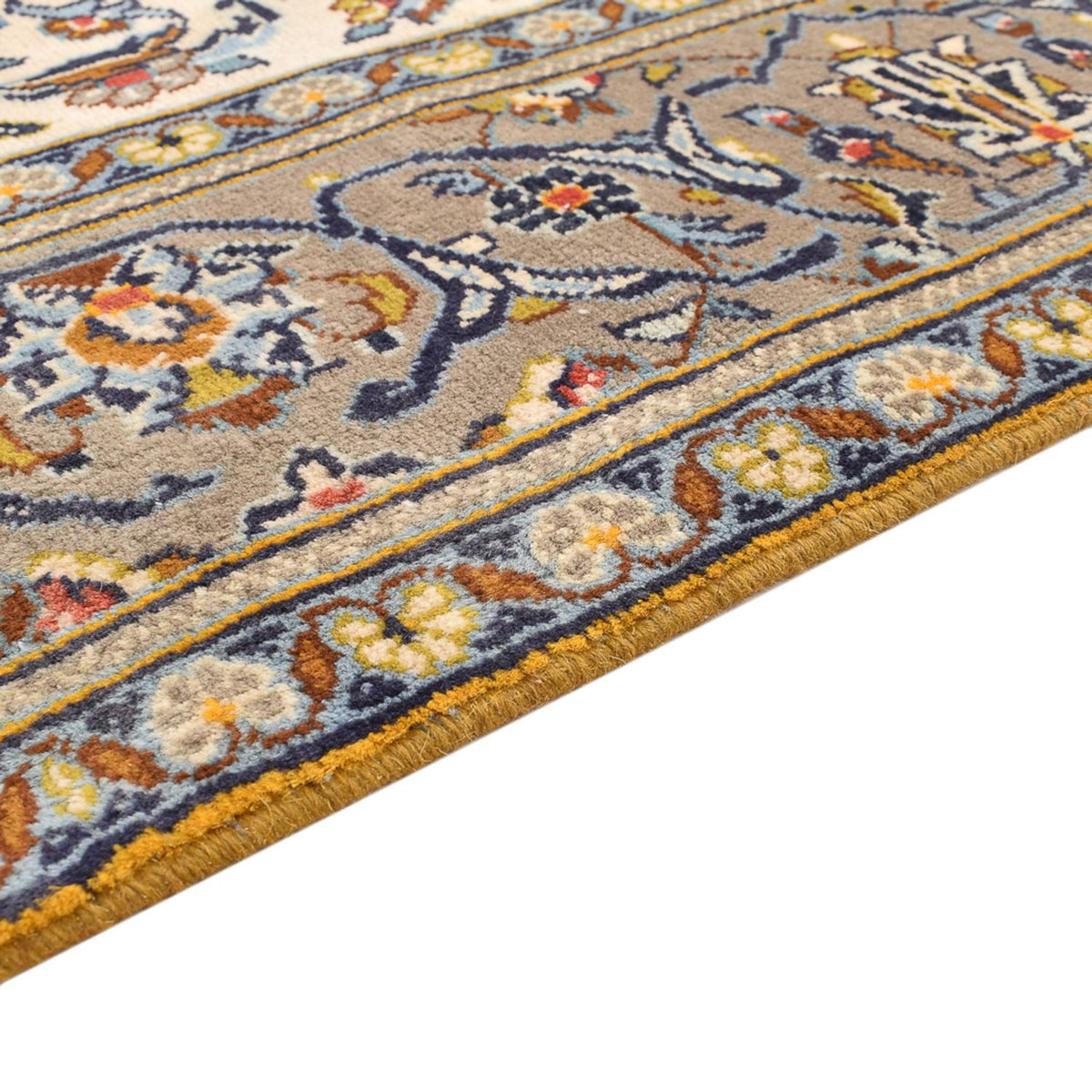 Alfombra persa - Keshan - 230 x 145 cm - beige claro