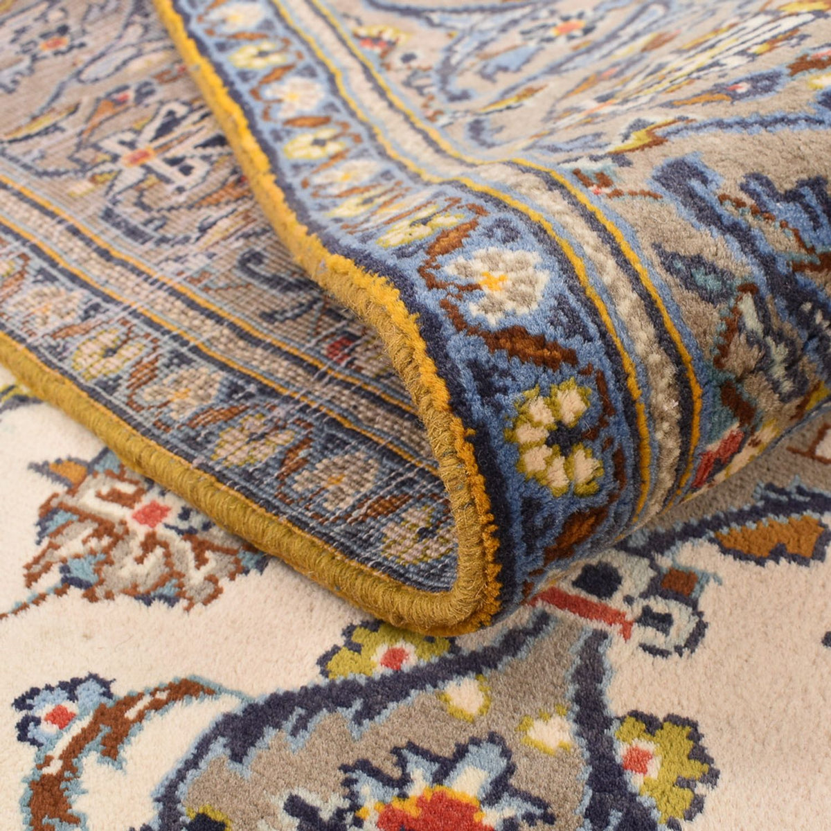 Alfombra persa - Keshan - 230 x 145 cm - beige claro