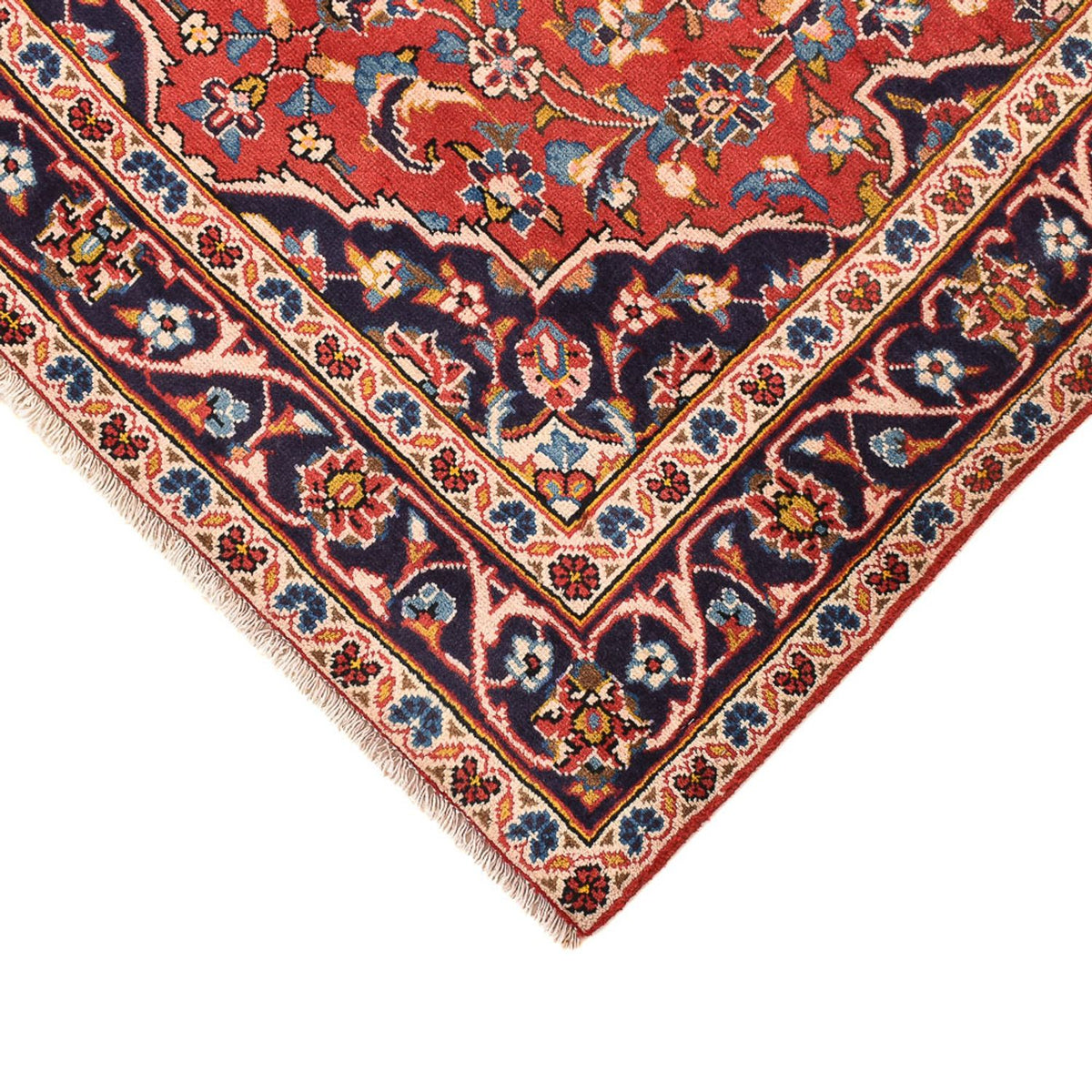 Alfombra persa - Keshan - 145 x 97 cm - rojo claro