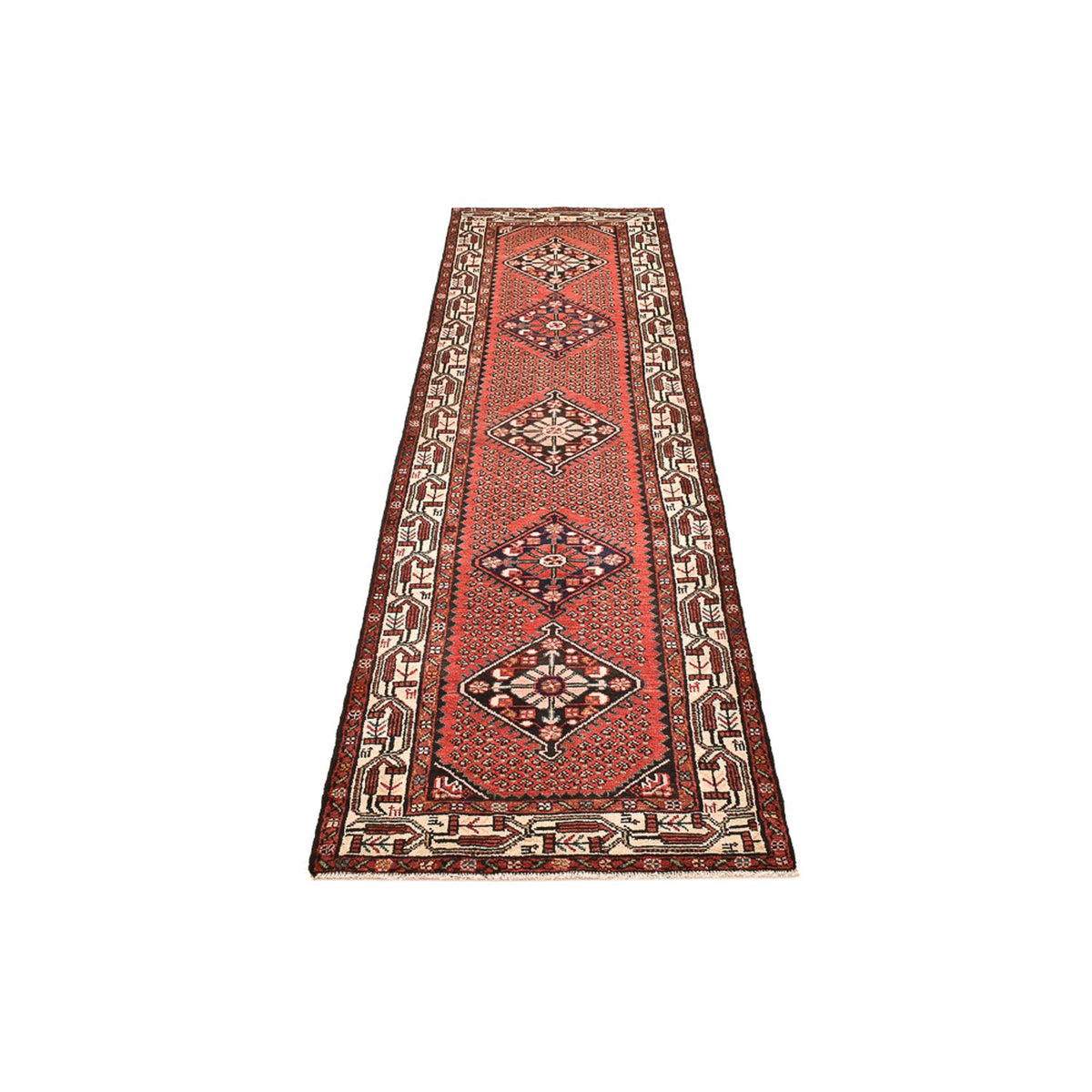Alfombra de pasillo Alfombra persa - Nómada - 302 x 83 cm - rojo claro