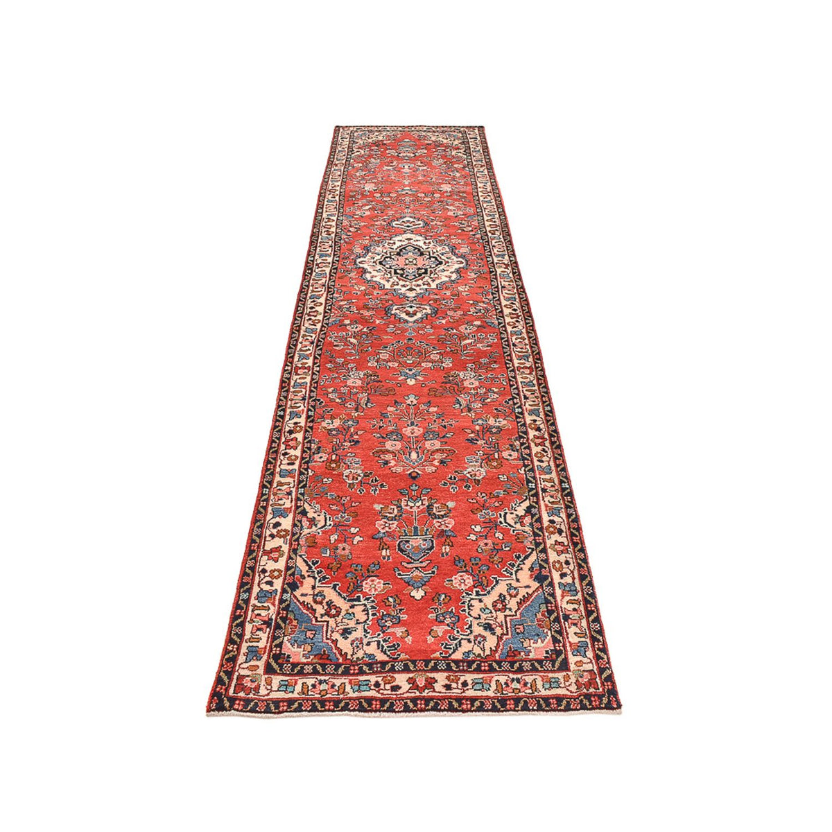 Alfombra de pasillo Alfombra persa - Nómada - 408 x 90 cm - rojo claro