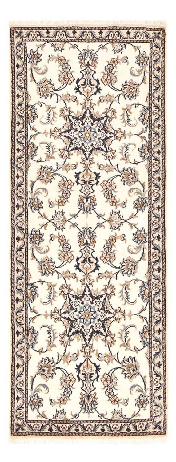 Alfombra de pasillo Alfombra persa - Nain - 208 x 79 cm - blanco