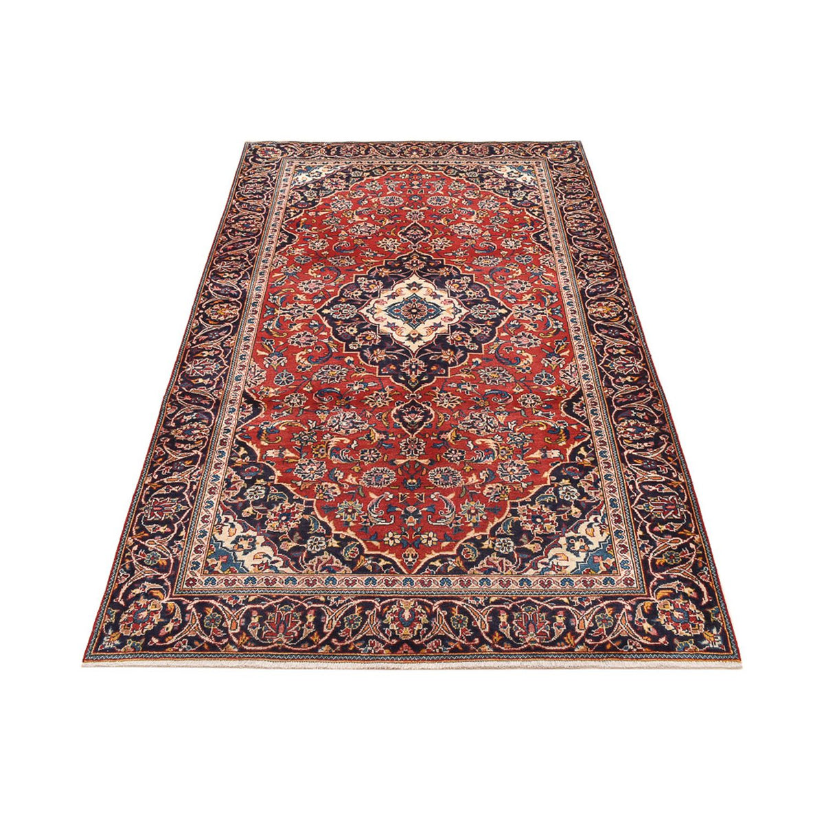 Alfombra persa - Keshan - 243 x 140 cm - rojo