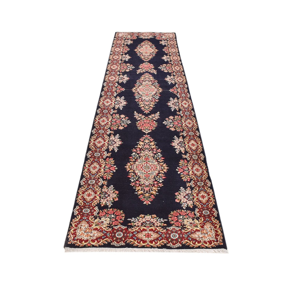 Alfombra de pasillo Alfombra persa - Real - 397 x 93 cm - azul oscuro