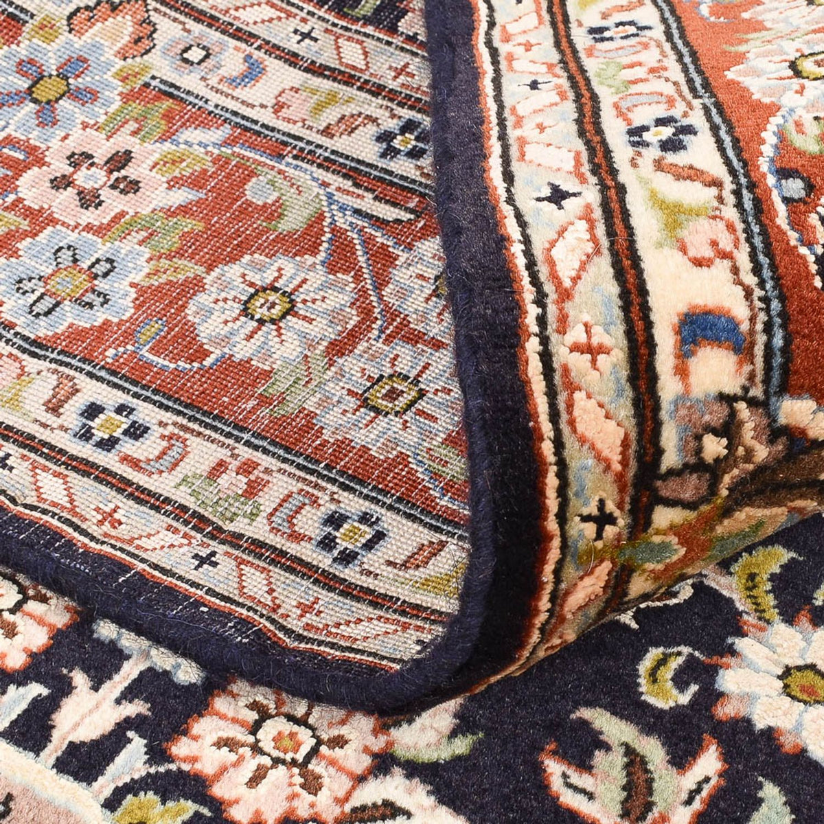 Alfombra persa - Nain - 135 x 90 cm - azul oscuro
