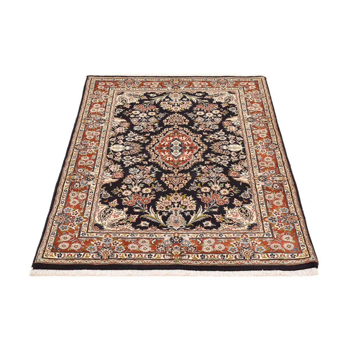 Alfombra persa - Nain - 135 x 90 cm - azul oscuro