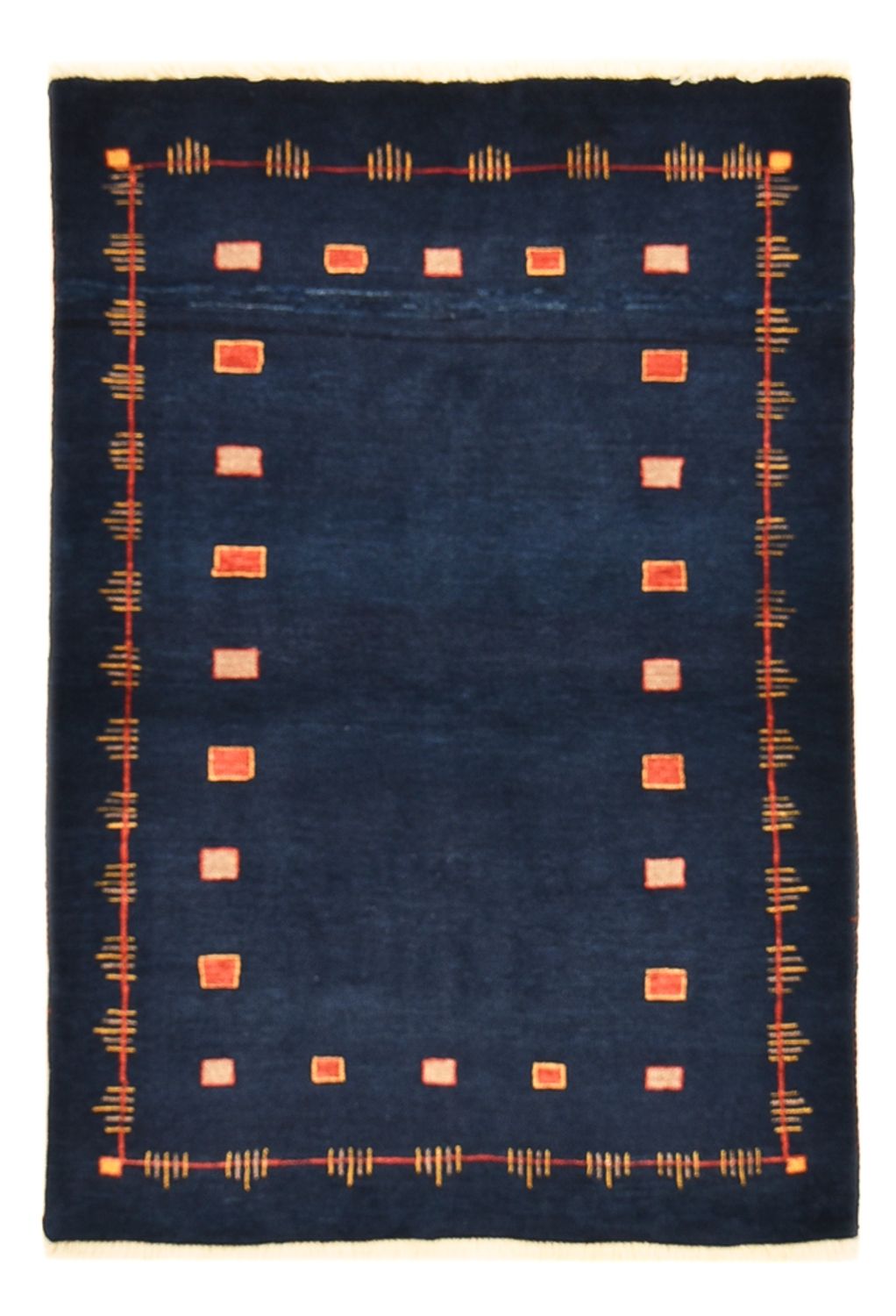 Alfombra Gabbeh - Loribaft Persa - 143 x 110 cm - azul oscuro