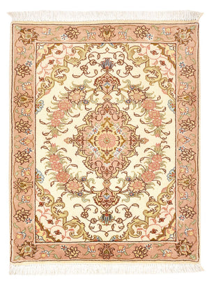 Alfombra Persa - Tabriz - Real - 82 x 62 cm - beige oscuro