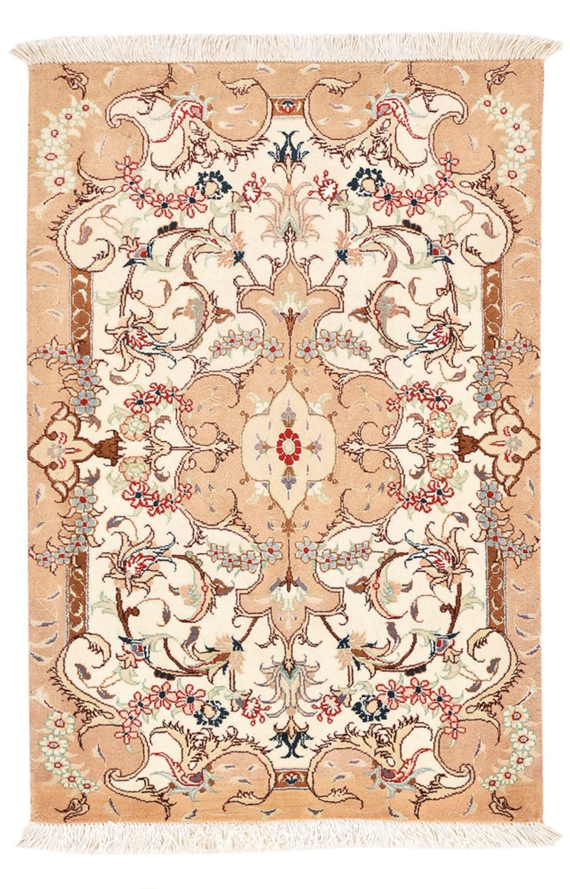 Alfombra Persa - Tabriz - Real - 92 x 59 cm - beige claro