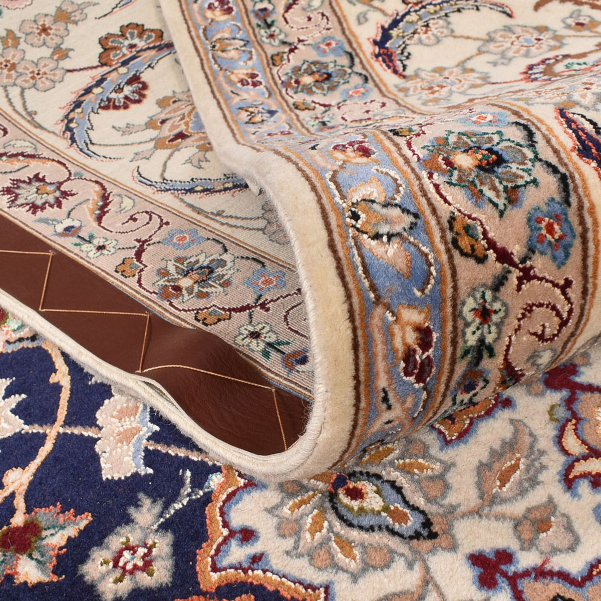 Alfombra Persa - Isfahan - Prima - 306 x 202 cm - azul oscuro