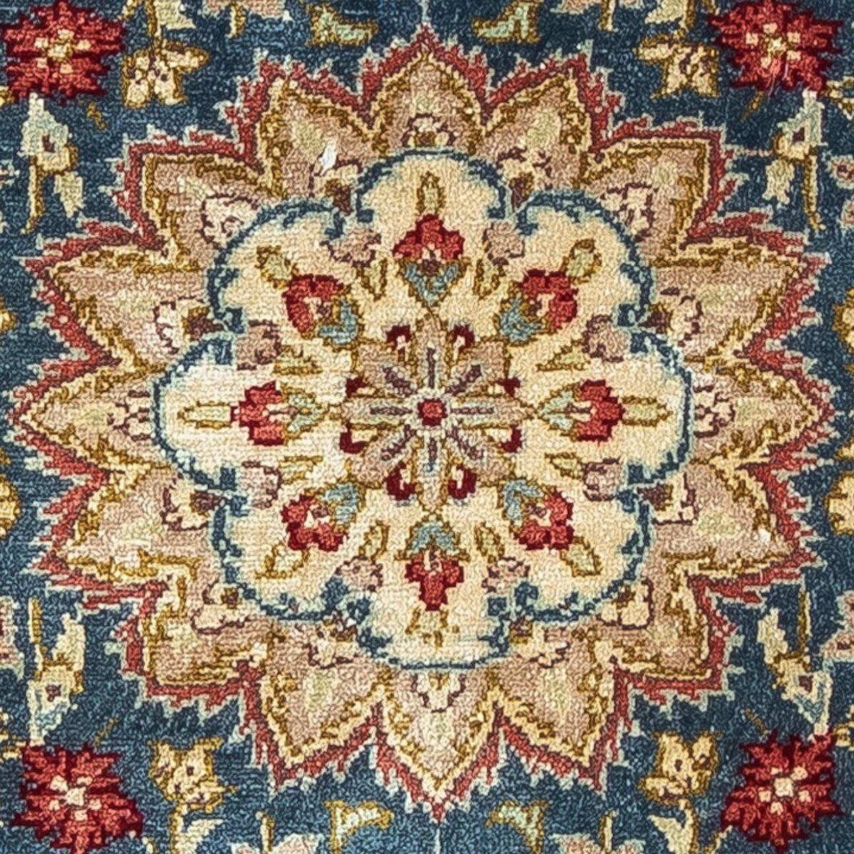 Alfombra de seda - Ghom Seda - Prima - 44 x 27 cm - azul oscuro