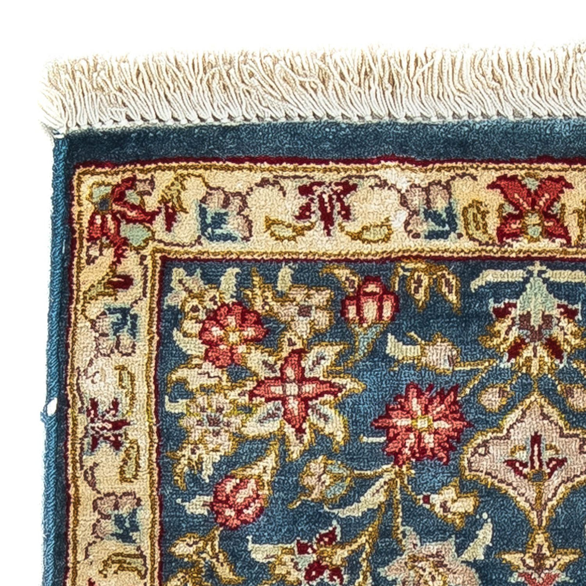 Alfombra de seda - Ghom Seda - Prima - 44 x 27 cm - azul oscuro