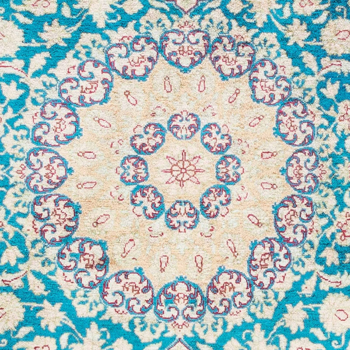 Alfombra persa - Ghom - 119 x 78 cm - turquesa