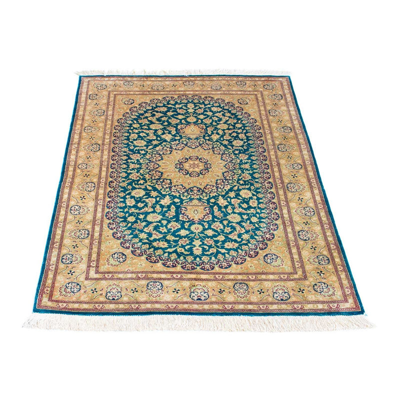 Alfombra persa - Ghom - 119 x 78 cm - turquesa