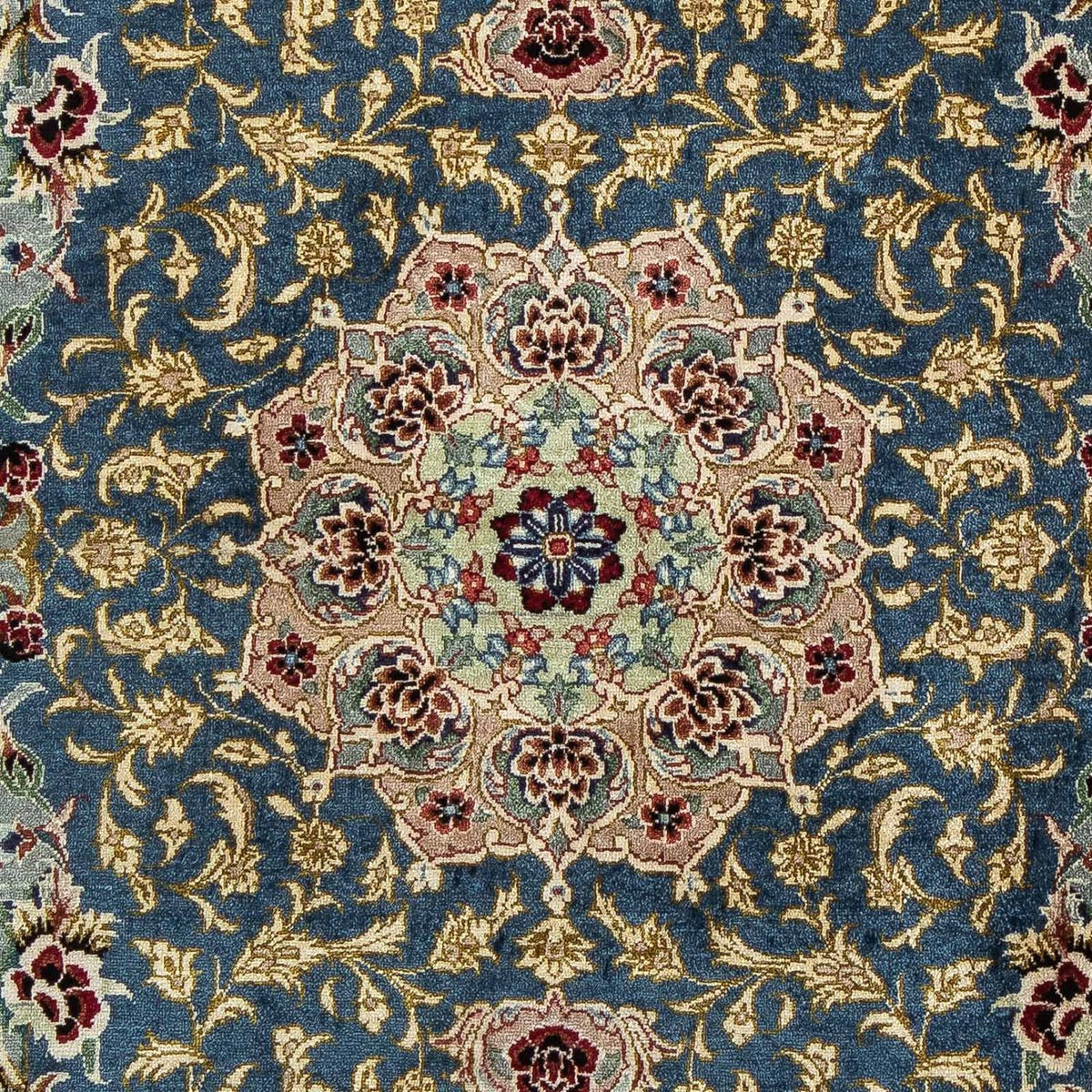 Alfombra persa - Ghom - 80 x 55 cm - azul oscuro