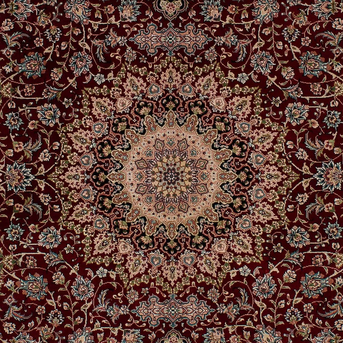 Alfombra de seda - Seda china - 183 x 122 cm - rojo oscuro