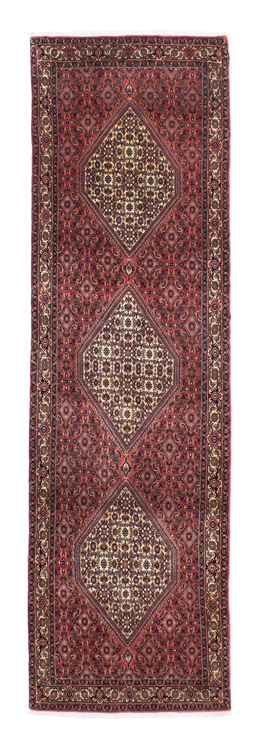 Alfombra de pasillo Alfombra persa - Bidjar - 298 x 88 cm - rojo oscuro
