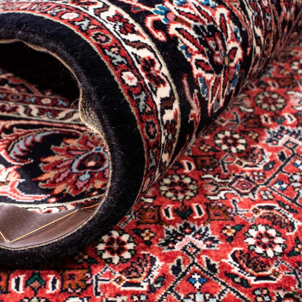 Alfombra persa - Bidjar - 240 x 166 cm - rojo oscuro