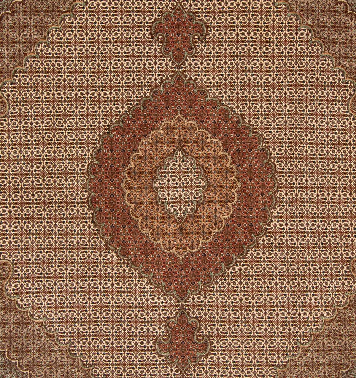 Alfombra persa - Tabriz - 252 x 202 cm - marrón claro