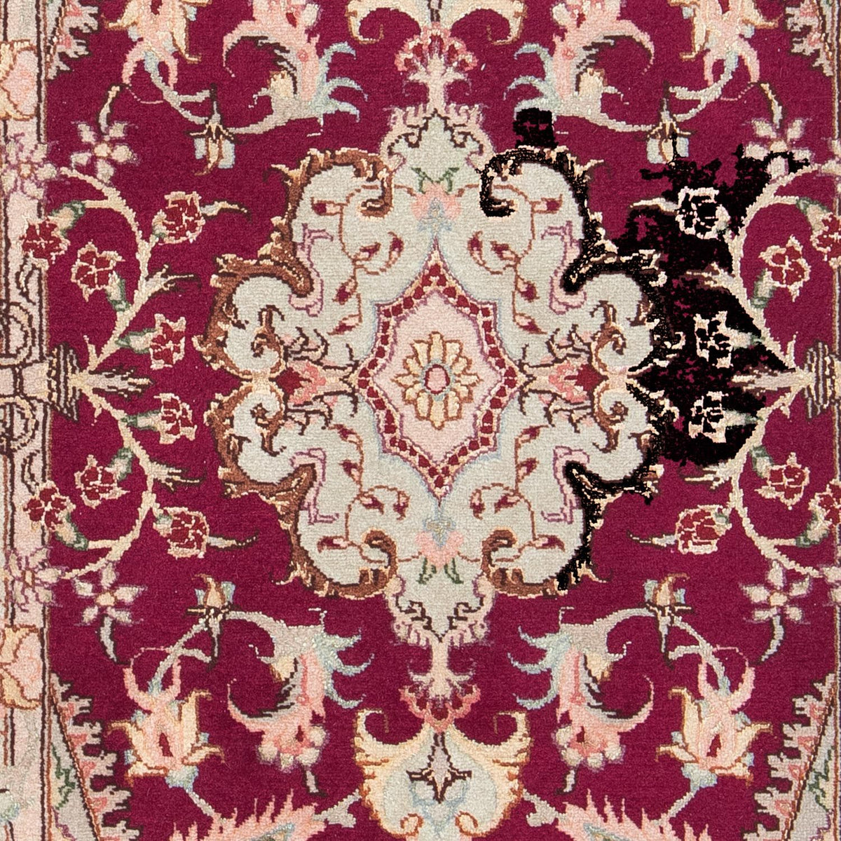 Alfombra Persa - Tabriz - Real - 87 x 59 cm - rojo oscuro