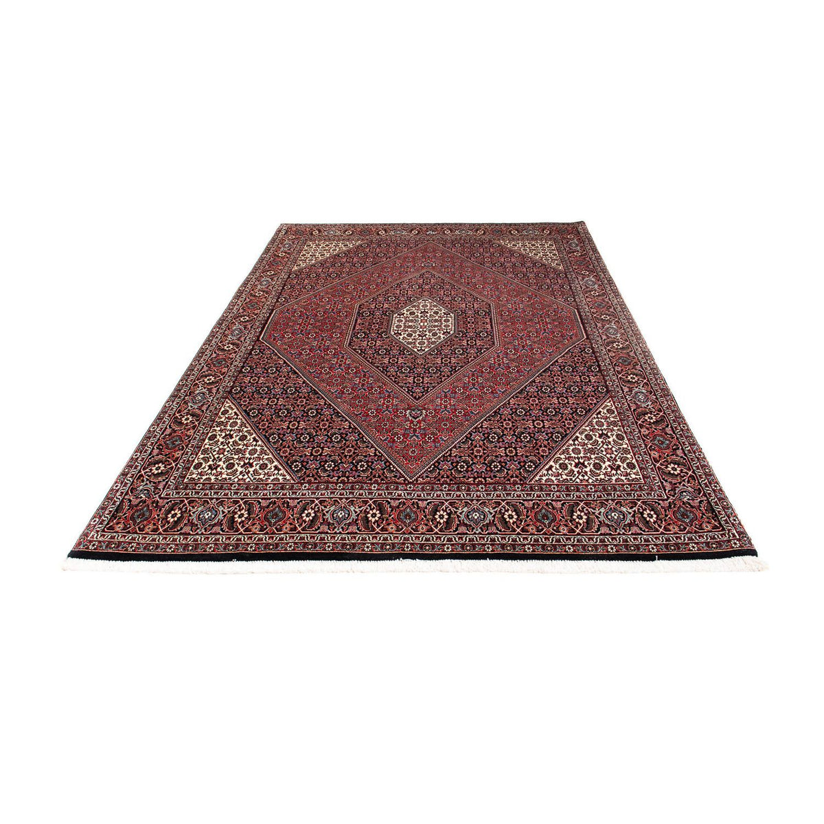 Alfombra persa - Bidjar - 246 x 167 cm - rojo oscuro
