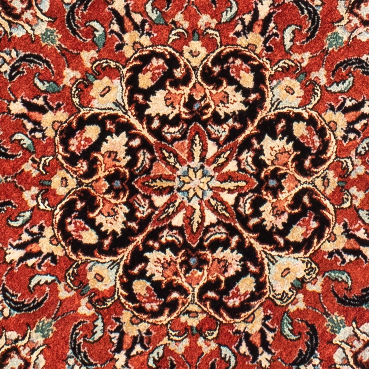 Alfombra persa - Bidjar redondo - 127 x 127 cm - rojo oscuro